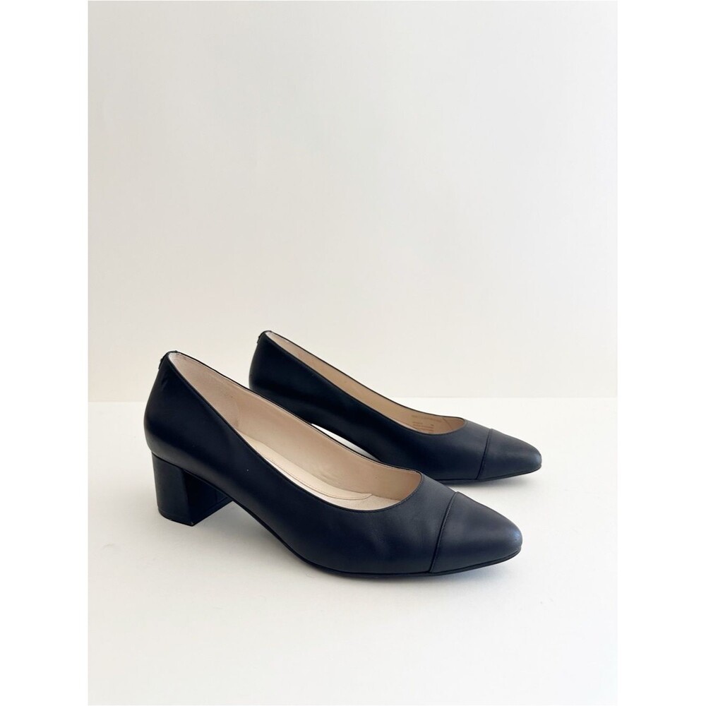 Cole Haan black leather The Go-To toe cap block heels